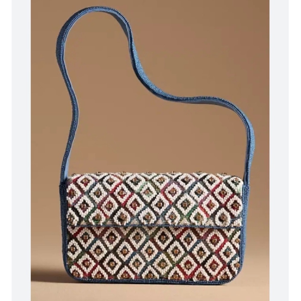 Anthropologie Multicolor Beaded Shoulder Bag
